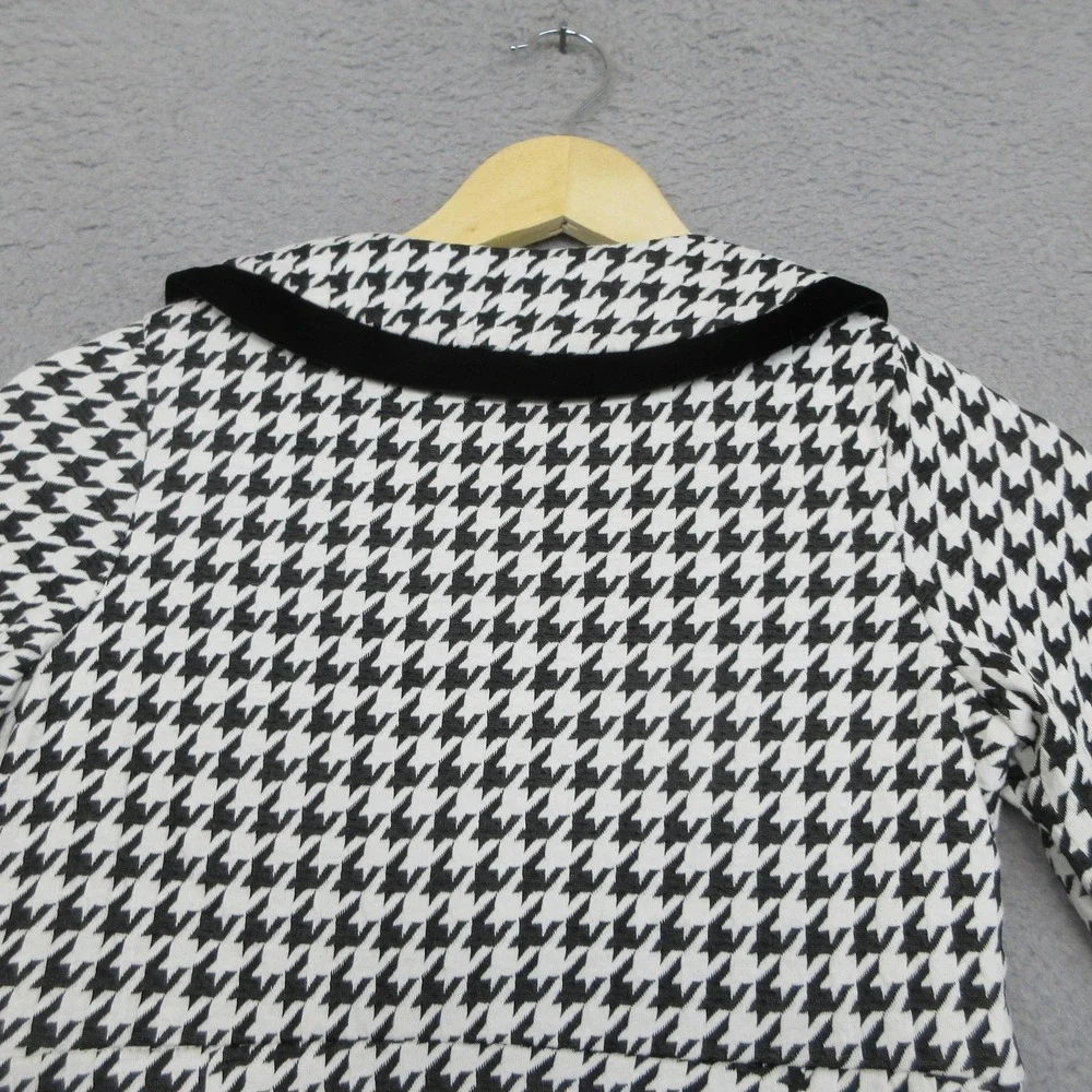 Rare Editions Houndstooth Coat Girls 12 Black White Velvet Bow Winter Dressy